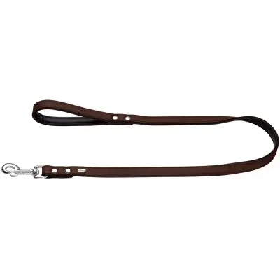 Abbildung von HUNTER BASIC Führleine für Hunde, beschichtetes Spaltleder, Kunstleder, Handschlaufe, witterungsbeständig, 1,8/100 cm, braun