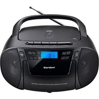 Abbildung von Karcher RR 5045 Boombox (FM Tuner, UKW mit RDS, 3 W, CD Player, Kassettenplayer, Kopfhöreranschluss, AUX Eingang)