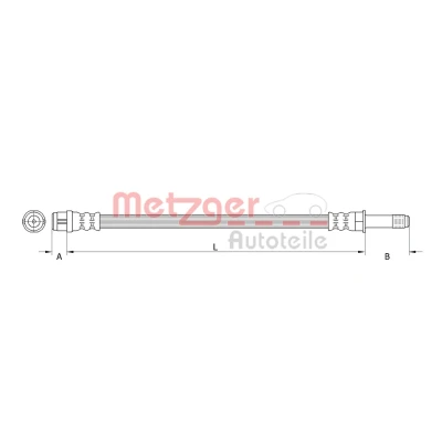 Abbildung von METZGER 4111368 Bremsschläuche 378 MERCEDES BENZ: B Klasse, A CLA Coupe