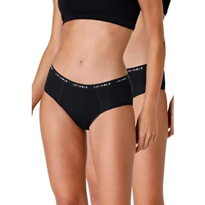 Abbildung von Lovable Slip Periodenunterwäsche Panty mit Normal Fluss Period Panties Bi pack Damen x2 , Schwarz L