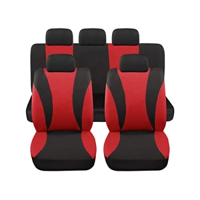 Abbildung von Auto Accessori Lupex Universal Sitzbezüge Set LS06 Farbe Rot vorne und hinten aus Polyester Utilitaria No Suv