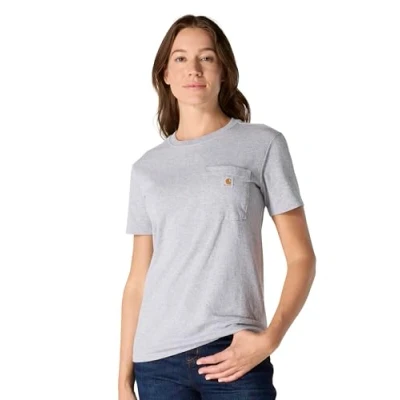 Abbildung von Carhartt, Damen, K87 Weites, schweres, kurzärmliges T Shirt mit Tasche, Grau meliert, L