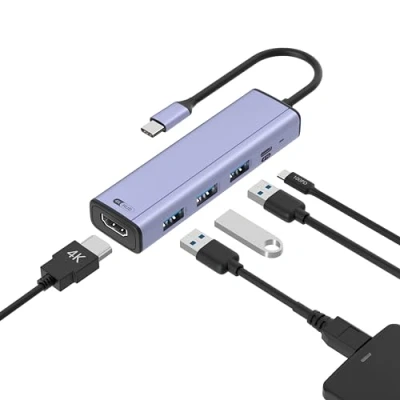 Abbildung von USB C Hub HDMI, PD100W, 4K Adapter Multiport Kompatibel mit iPhone 15, MacBook Pro/Air, iPad Steam Deck etc.