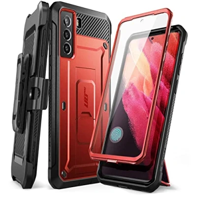 Abbildung von SUPCASE Outdoor Hülle für Samsung Galaxy S21 FE 5G (6.4&#039;&#039;) Handyhülle Bumper Case 360 Grad Schutzhülle Cover [Unicorn Beetle Pro] mit Integriertem Displayschutz und Ständer (Rot)