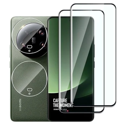 Abbildung von Dlxiks 2+2 Stück, Panzer Schutz Glas für Xiaomi 13 Ultra, 2 Stück Schutzfolie Mit Kameraschutz, 9H Härte, Anti Kratzen, HD Klar Displayschutzfolie Ultra