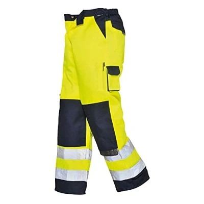 Abbildung von Portwest Lyon Warnschutz Bundhose, Größe: L, Farbe: Gelb/Marine Tall, TX51YNTL