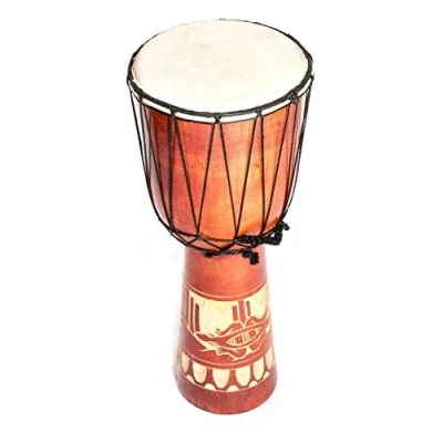 Abbildung von Große 50cm Djembe Holz Trommel Bongo Ziegenfell Gecko Super Klang