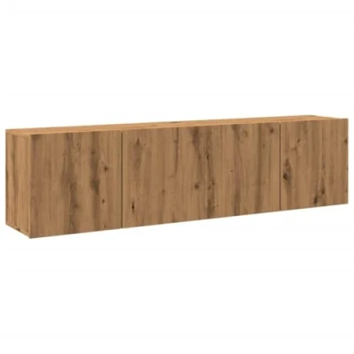 Abbildung von vidaXL TV Wandschränke 2 STK., Wandschrank mit Stauraum, Fernsehschrank für Wohnzimmer, Lowboard Fernsehtisch, Artisan Eiche Holzwerkstoff