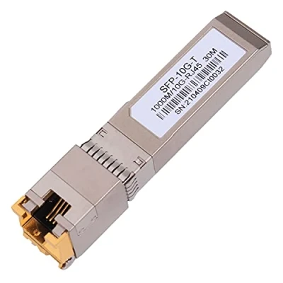 Abbildung von Hochgeschwindigkeits 10GBase T SFP+ Kupfer RJ45 Modul Bis zu 30m mit CAT.6a/7, Transceiver Kompatibilität für Cisco SFP 10G S, Ubiquiti, Netgear, TP Link, Mikrotik, Unifi und mehr