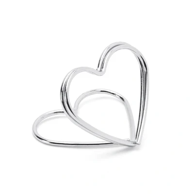 Abbildung von partydeco Tischkartenhalter, Tischkartenhalter Herz 2,5cm Metall silber, 10 Stück