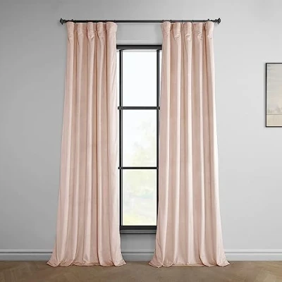 Abbildung von HPD Half Price Drapes Heritage Plüschsamt Vorhänge, 244 cm, Raumverdunkelungsvorhänge für Schlafzimmer und Wohnzimmer, 127 x (1 Bahn), Hellrosa