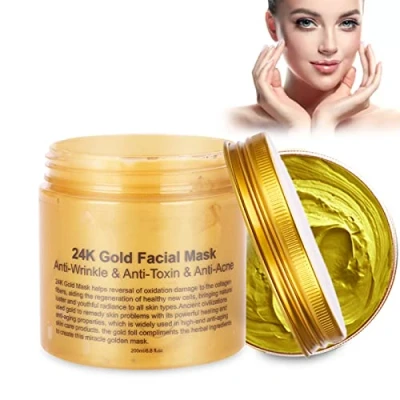 Abbildung von Maske, Peel Mask Hypoallergenic, 24K Gold Gesichtsmaske, Off Maske für Tiefenreinigung Gesicht Blackhead Remover Feuchtigkeit Anti Aging Zur Faltenbehandlung und Spa Kühlung Beruhigende 200Ml