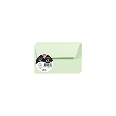 Abbildung von Clairefontaine 5471C Packung mit 20 Umschläge Pollen, 90 x 140 mm, 120g, ideal für Einladungen und Korrespondenz, Grün, 1 Pack
