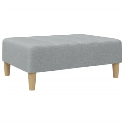 Abbildung von vidaXL Fußhocker, Sitzhocker für Wohnzimmer Schlafzimmer, Polsterhocker Holzrahmen, Hocker Fußschemel Fußbank Ottomane, Modern, Hellgrau Stoff