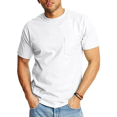 Abbildung von Hanes Beefy Herren T Shirt mit kurzen Ärmeln, in 1er oder 2er Pack erhältlich