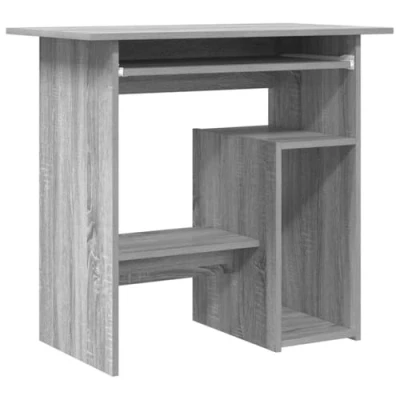 Abbildung von vidaXL Schreibtisch Computertisch Arbeitstisch Bürotisch PC Tisch Büro Laptoptisch Büromöbel Arbeitszimmer Grau Sonoma 80x45x74cm Holzwerkstoff
