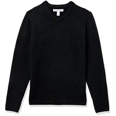 Abbildung von Amazon Essentials Herren Soft Touch Pullover mit Langen Ärmeln und V Ausschnitt, Schwarz, XXL