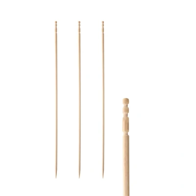 Abbildung von Papstar Fingerfood Spieße / Holzspieße &quot;Pure&quot; (500 Stück) 15 cm, Naturholzspieße aus Bambus mit gedrechseltem Ende, für Fingerfood, kleine Snacks, Antipasti und Cocktails, stilvolles Design #81097
