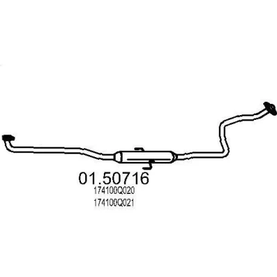 Abbildung von MTS 01.50716 Mittelschalldämpfer 2600 TOYOTA: Yaris II Schrägheck