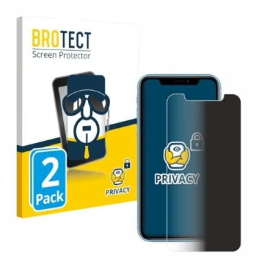 Abbildung von BROTECT (2 Stück Anti Spy Blickschutzfolie für Apple iPhone XR / 11 Privacy Screen Protector [Displayschutz Folie, Sichtschutz, Blaulichtfilter]