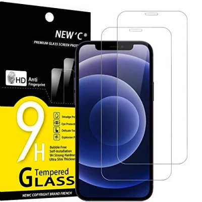 Abbildung von NEW&#039;C 2 Stück, Panzer Schutz Glas für iPhone 12 Mini (5,4&quot;), Frei von Kratzern, 9H Härte, HD Displayschutzfolie, 0.33mm Ultra klar, Ultrabeständig