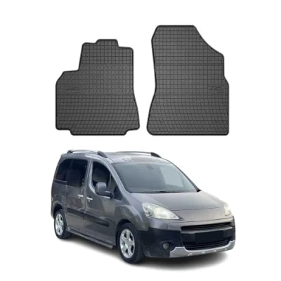Abbildung von Fußmatten Automatten kompatibel mit Peugeot Partner Tepee II 2008 2018 OMAC Antirutsch Gummimatten 3D Schwarz