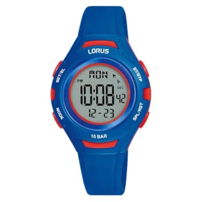 Abbildung von Lorus Jungen Digital Quarz Uhr mit Silikon Armband R2389PX9