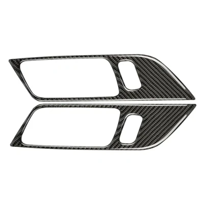 Abbildung von Auto Bedienfeld Rahmen Für Ford Mustang GT 2015 2020 Teile Carbon Faser Styling Innen Türgriff Dekoration Aufkleber Trim Abdeckung Schalttafelverkleidung(Style B(Black))