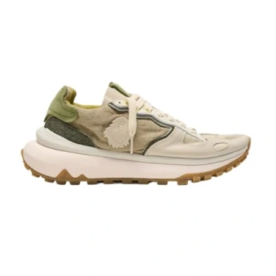 Abbildung von Satorisan Chacrona Metta Lino Whitewisp Casual Sneaker Herren Vintage Leder und Leinen Sportschuhe Farbe Algue Größe 45