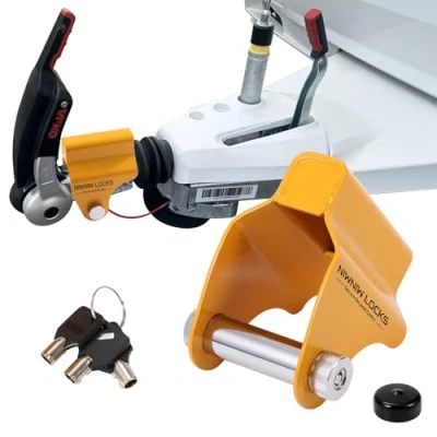 Abbildung von NiwNiw Antischlingerkupplung &amp; Wohnwagen Schloss für ALKO AK130/160/ AKS1300/2004/3004 Hochsicherheitsschloss mit Stahlverstärkung Diebstahlschutz Caravan Anhänger
