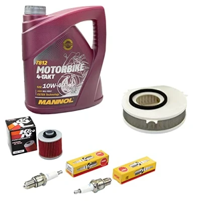 Abbildung von Wartungspaket Öl 4L + Luftfilter Ölfilter Zündkerzen für Yamaha XVS 1100 XVS1100 Dragstar VP05 VP16 Baujahr 1999 2007