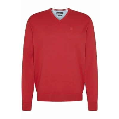 Abbildung von bugatti Vneck Strickpullover, Herren, Größe: Small, Rot