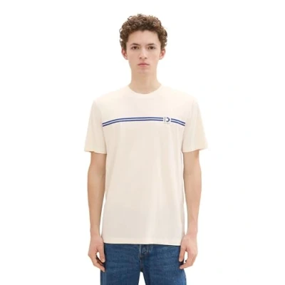 Abbildung von TOM Tailor Denim MIT LOGO Tshirt print, Herren, Größe: Medium, Gardenia white