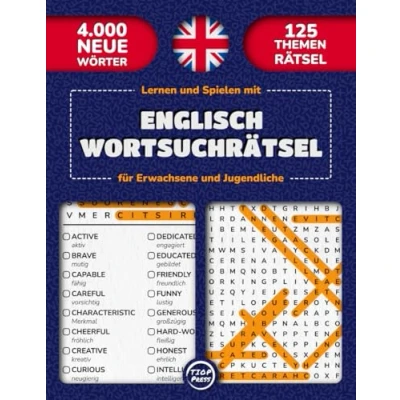 Abbildung von Lernen und Spielen mit Englisch Wortsuchrätsel für Erwachsene Jugendliche: 125 Thematische Wortsuche in Großdruck Lösungen 4000 Englische ... Spaß Erwachsene, Jugendliche Senioren