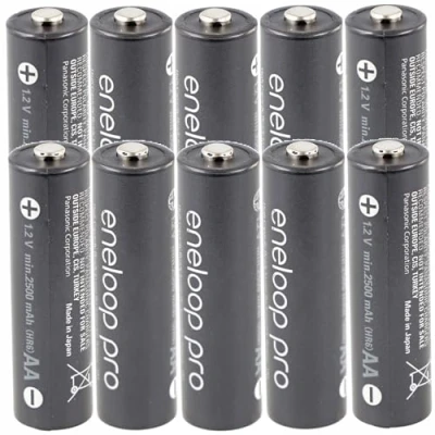 Abbildung von AkkuShop Set Artikel 10er Panasonic eneloop pro NI MH Akku, AA Mignon, 2500mAh mit extrastarker Leistung und AccuCell AccuSafe