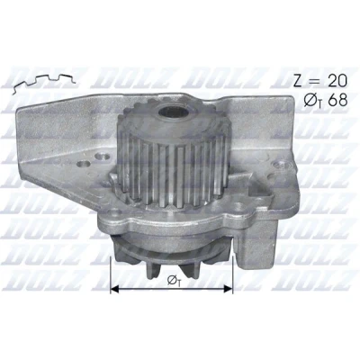 Abbildung von DOLZ C118 Wasserpumpe 20 mit Riemenscheibe CITROËN: XM II Schrägheck, Evasion, Xantia Kombi, PEUGEOT: 406 Limousine, 306 LANCIA: Zeta