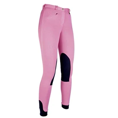 Abbildung von HKM 9064 Reithose Penny Easy, Mädchen Hose, Kniebesatz, Pink / Dunkelblau, 34