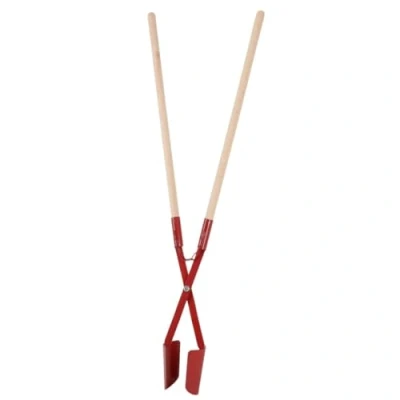 Abbildung von Galaflor Handbagger (Stahl) mit Holz Stiel (95 cm) Gesamtlänge 152 cm, Gewicht: 5,6kg Erdlochausheber, Erdlochschaufel, Lochschaufel, Lochspaten, Doppelspaten, Erdlochheber