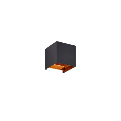 Abbildung von Lindby LED Außenwandleuchte Nivar, 10 cm, eckig, schwarz