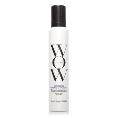 Abbildung von Color Wow Control Purple Toning &amp; Styling Foam, Anti Gelbstich Mousse für ein Kühles Blond, No Yellow Haarpflege neutralisiert Gelb und Messingtöne, 200ml