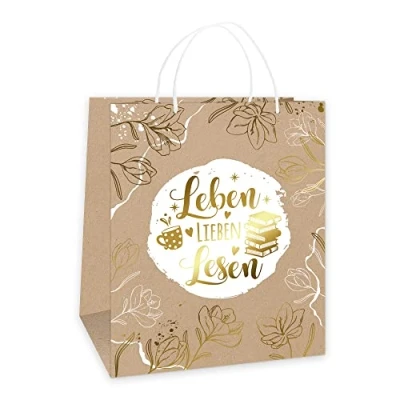 Abbildung von Trötsch Geschenktasche Leben, Lieben, Lesen: Tragetasche Papiertüte Geschenktüte Henkeltasche