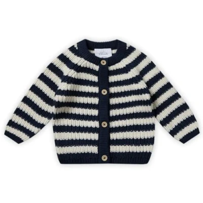 Abbildung von Stellou &amp; friends Unisex Strickjacke blauweiß für Kinder, Größe: 50/56, Blau weiß