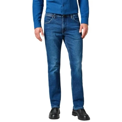 Abbildung von Wrangler Greensboro Jeans Straight Leg, Herren, Größe: 36x34, Blue denim