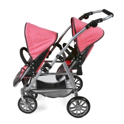 Abbildung von Bayer Chic 2000 Puppenwagen Tandem Buggy Vario in Melange anthrazit pink