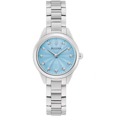 Abbildung von Bulova 96P250 Damen Armbanduhr Quarz Sutton Stahl/Türkis