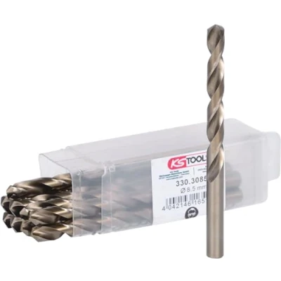 Abbildung von KS TOOLS 330.3085 Metallspiralbohrer 117, 75 130 rechtsschneidend Metall, Holz, Kunststoff, Schnellarbeitsstahl