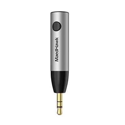 Abbildung von MaedHawk Aux Bluetooth Adapter Auto, BT5.0 Audio Empfänger/Receiver, 3,5 mm in Car Kit(Freisprechanrufen, Dual Verbindung mit 2 Smartphone) Für Autoradio Musik, Kopfhörer, Lautsprecher BTR005