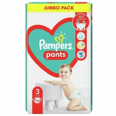 Abbildung von Pampers Pants Windeln Größe 3 (6 11kg), 62 Stück, Schutz &amp; Komfort in Einfach anzubringenden