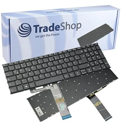Abbildung von Trade Shop Original Laptop Notebook Tastatur Keyboard Deutsch QWERTZ für Lenovo IdeaPad S350 15IML, 5 15IIL05 / Grau, ohne Rahmen