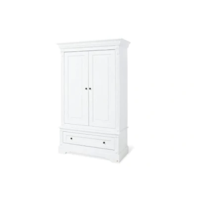 Abbildung von PINOLINO Kleiderschrank Emilia mit 2 Türen, 1 Schubkasten und Self Soft Close Close. Maße 128 x 58 208 cm, edelmatt: MDF Uni, weiß